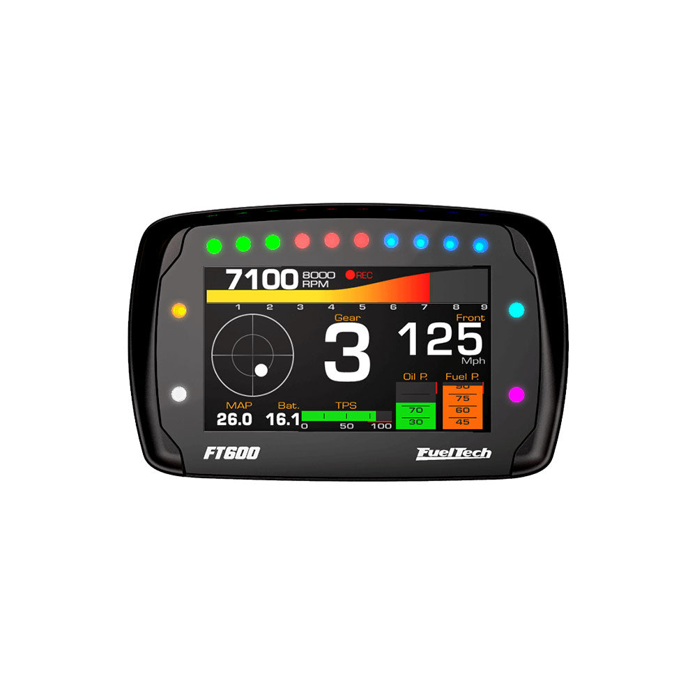 FuelTech FT600 EFI System — standalone ECU with 4.3" color touchscreen and 10 LED shift lights