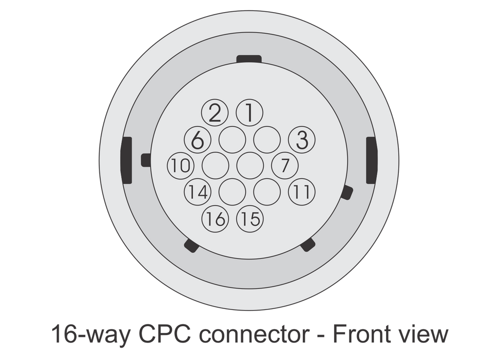 FuelTech CPC Circular Connector Kit 16-way Pin-out